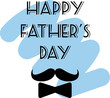 Happy Fathers Day greeting text typography, bow tie. Father's day holiday banner concept. Vector illustration.