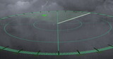 Fototapeta Sport - Image of scope scanning over sky with clouds and lightning