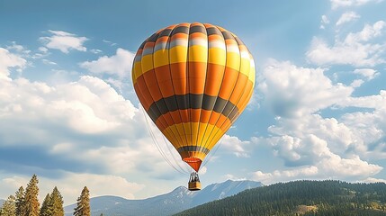 Sticker - Hot air balloon flying ai generated image