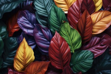 Wall Mural - Colorful Autumn Leaves Seamless Pattern Background