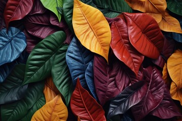 Wall Mural - Colorful Autumn Leaves Seamless Pattern Background