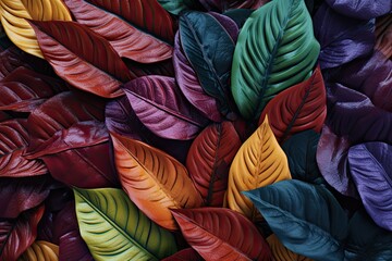 Wall Mural - Colorful Autumn Leaves Seamless Pattern Background