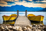 Fototapeta Natura - jetty at the chiemsee lake