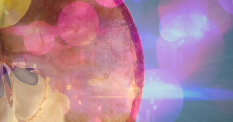 Poster - Image of light spots over apple