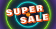 Image of super sale text over circles