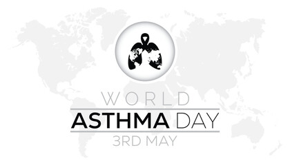  World Asthma Day observed every year in May. Template for background, banner, card, poster with text inscription.