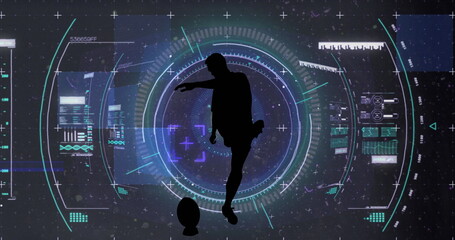 Poster - Image of scope scanning and data processing over rugby player