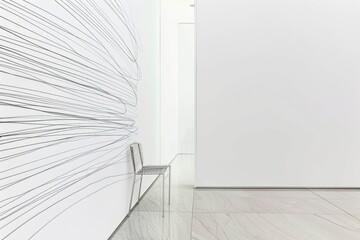 Aufkleber - Abstract Art Installation in Modern Gallery Space with White Walls and Natural Light