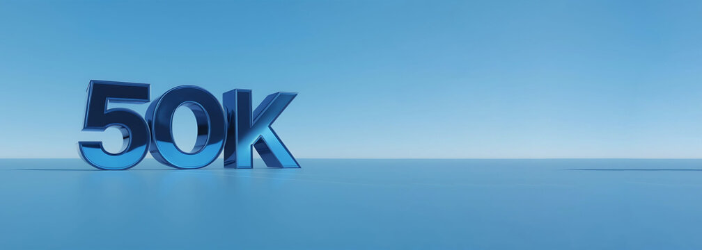 50k 3d render for your social network friends, followers, web user Thank you celebrate of subscriber, follower, like