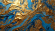 Abstract Marble background with gold and blue tone