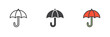 Umbrella different style icon set