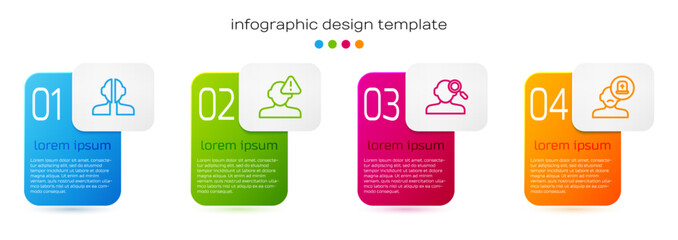 Poster - Set line Bipolar disorder, Finding problem in psychology, and Male doctor. Business infographic template. Vector