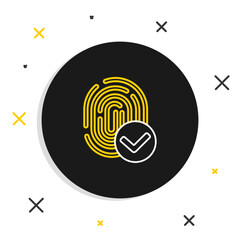 Poster - Line Fingerprint icon isolated on white background. ID app icon. Identification sign. Touch id. Colorful outline concept. Vector