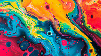 Wall Mural - Abstract colorful fluid liquid paint background swirls