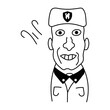 Easy to edit fun doodle avatar of a dentist 