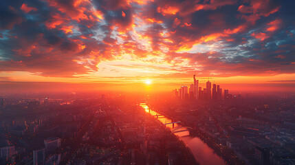 Wall Mural - sunrise in the city