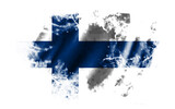 Fototapeta Góry - White background with torn flag of Finland