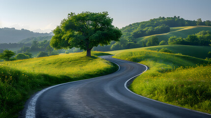 Poster - road in the countryside