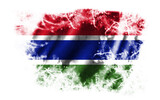 Fototapeta Góry - White background with torn flag of Gambia