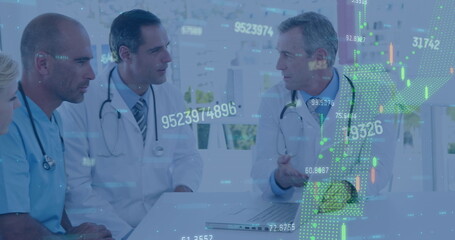 Poster - Image of financial data processing over diverse doctors