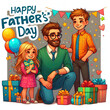 Happy Father's Day Cute Cartoon Image. Father's Day Message Idea