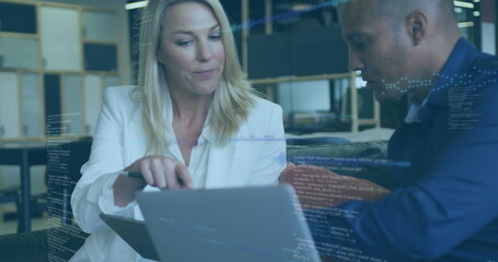 Poster - Image of graphs over diverse coworkers in office