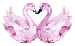 PNG Couple swan shape gemstone flamingo bird jewelry. AI generated Image by rawpixel.