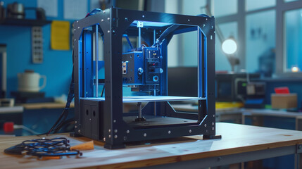 Poster - modern 3d printer on the table 