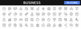 Fototapeta  - Business thin line icons set. Business and finance editable stroke icon collection. Profit, management, businessman, startup, money, company symbol. Vector