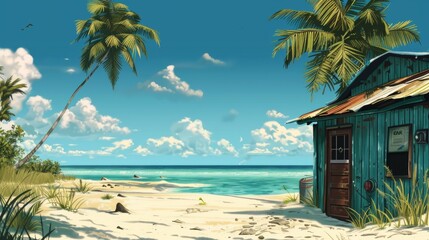 Wall Mural - Beach empty outdoor scenario