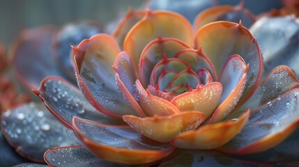 Wall Mural - Flowers and Plants: A photo focusing on the intricate patterns and textures of a succulent plant
