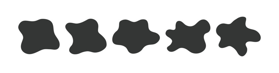 Fototapete - fluid organic shapes vector design template. black organic blob shape icon vector set isolated