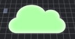 Image of cloud icon and digital screens over binary coding