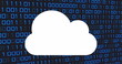 Image of cloud icon over binary coding
