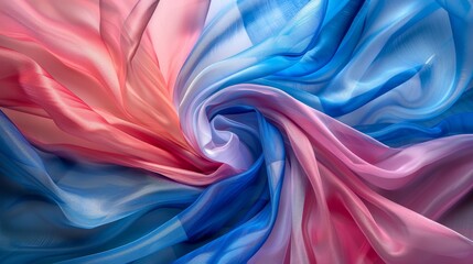 Canvas Print - A piece of fabric with a blue and pink swirl