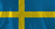 Image of national flag of sweden waving