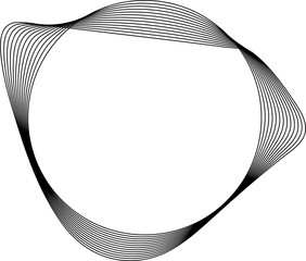 Circle line warped in round frame. Technology element