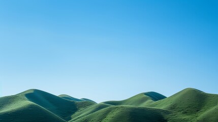 Wall Mural - A mountain range with a clear blue sky in the background