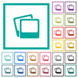 Poraroid photo frames flat color icons with quadrant frames