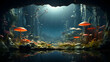 Underwater world. Underwater world. Underwater world. 3D rendering