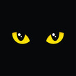 Cat Eyes on Black Background. Vector