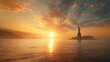 Morning Light: Photograph the Statue of Liberty basking in the soft morning light, with gentle rays of sunlight illuminating the landmark and the flag in the background. Generative AI