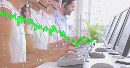Poster - Image of graphs over diverse female and male consultants working