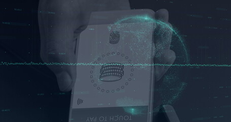 Aufkleber - Image of text with globe and network of connections