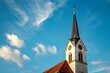 church steeple and clouds