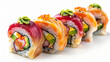 Rainbow Sushi Roll with salmon eel tuna avocado royal