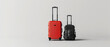 Minimal travel mock with set of suitcases and luggages. Bags for trip. Vacation, travelling leisure concept. Generative ai