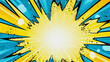 illustration of a yellow blue comic background with copyspace