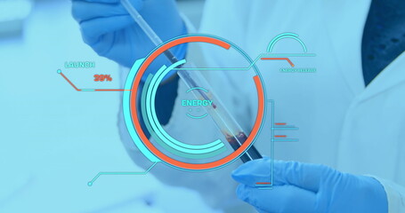 Poster - Image of scope scanning over male doctor holding xray photograph