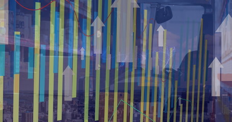 Poster - image of data processing over warehouse